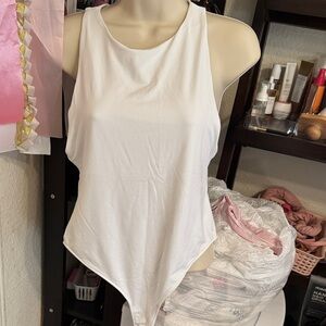 Zara White Sleeveless Bodysuit